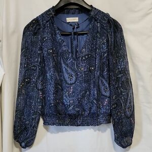 Lucky Brand Blue Paisley Blouse